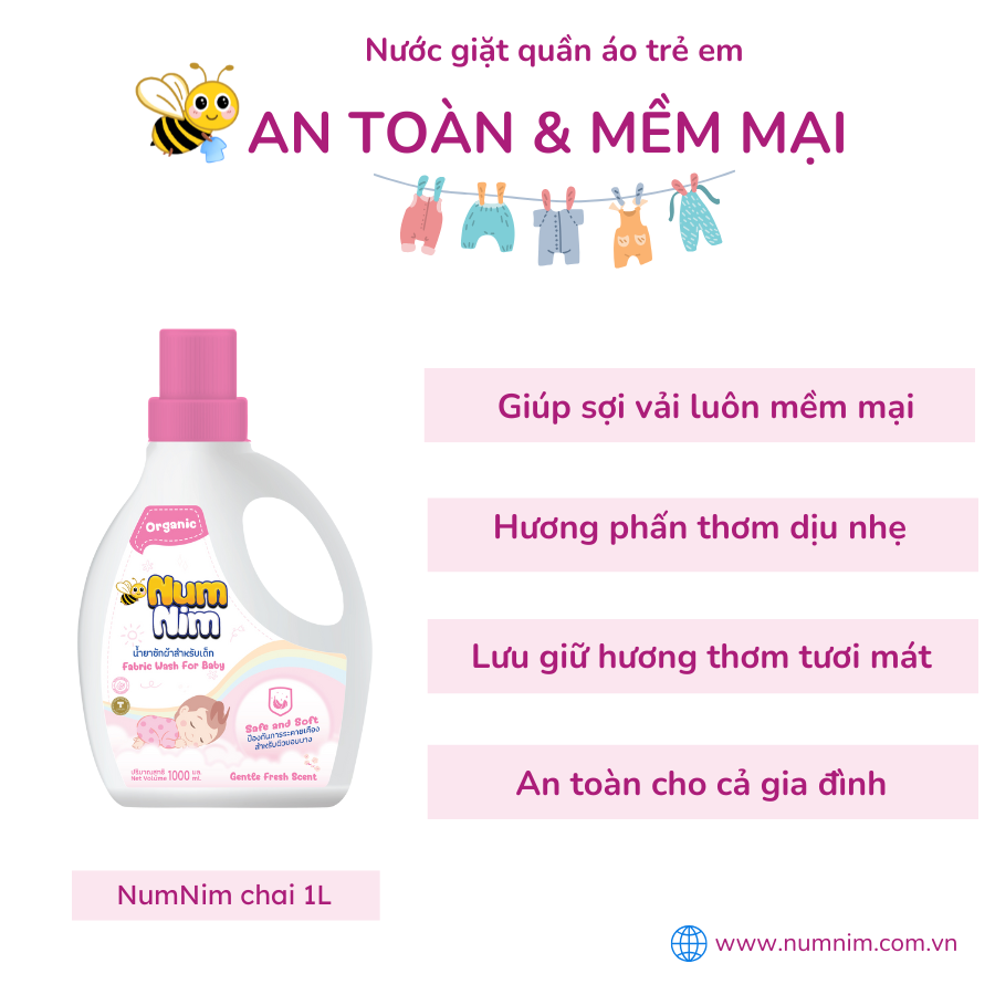 Nước giặt NumNim an toàn mềm mại