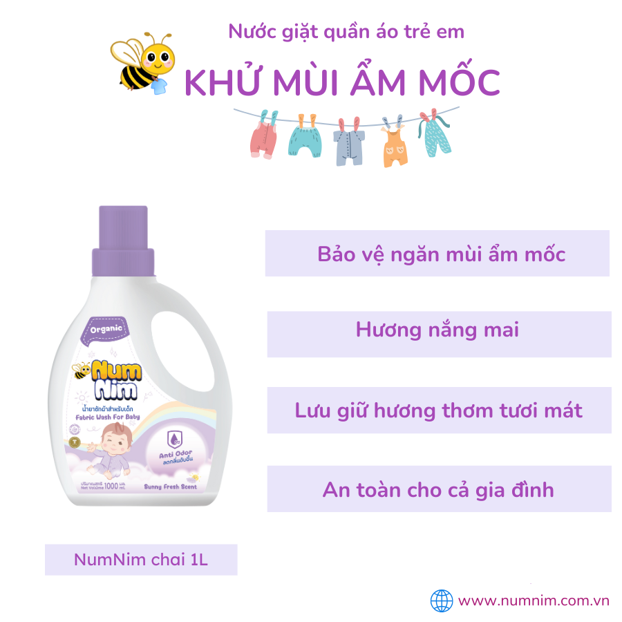 Nước giặt NumNim khử mùi ẩm mốc