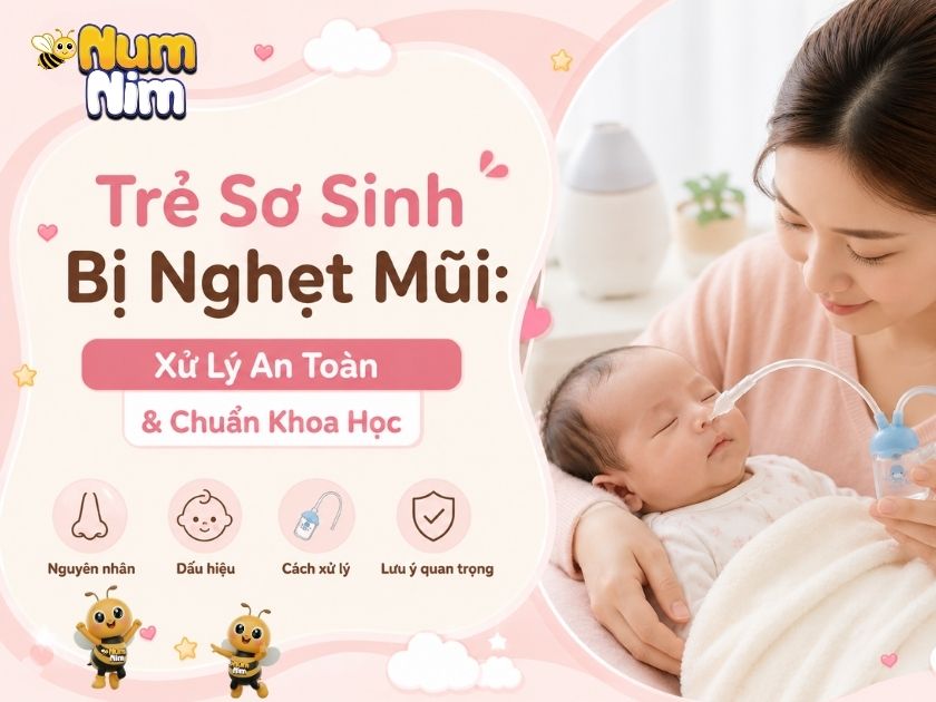 trẻ sơ sinh bị nghẹt mũi nguyên nhân cách xử lý an toàn tại nhà