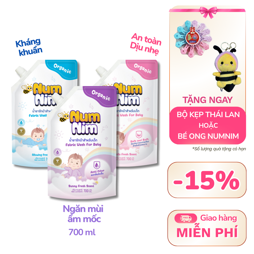 [Combo] 3 Túi x 700ml Nước giặt NumNim 3 mùi hương