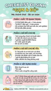 chuẩn bị đồ đi sinh