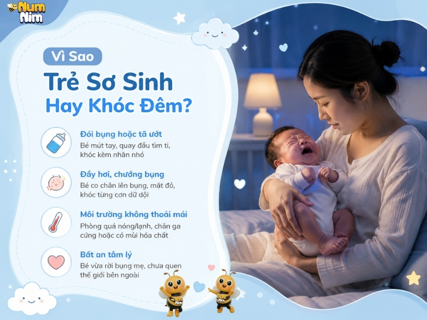 Mẹo dân gian chữa khóc đêm trẻ sơ sinh hiệu quả, an toàn tại nhà