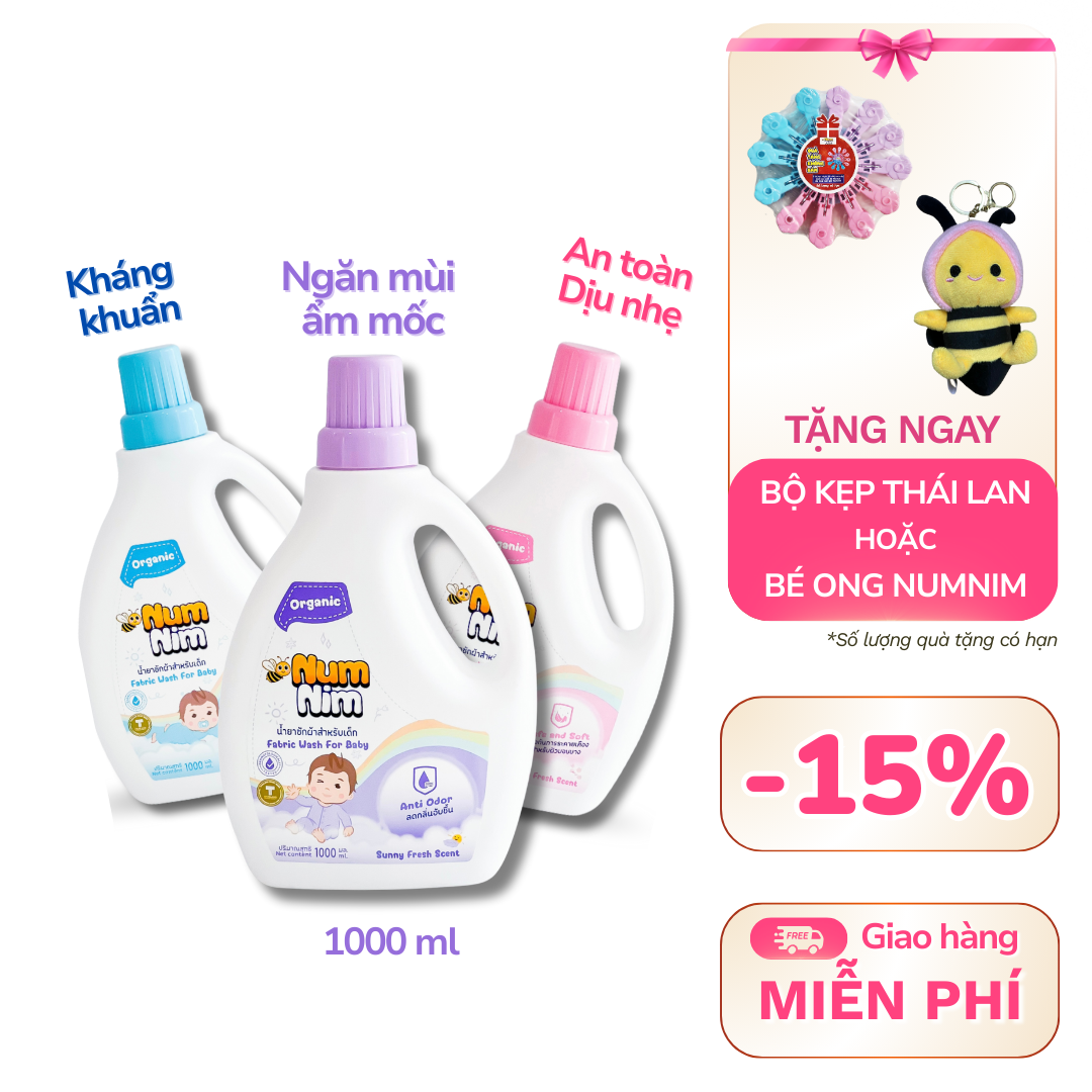 [Combo] 3 Chai x 1000ml Nước giặt NumNim 3 mùi hương