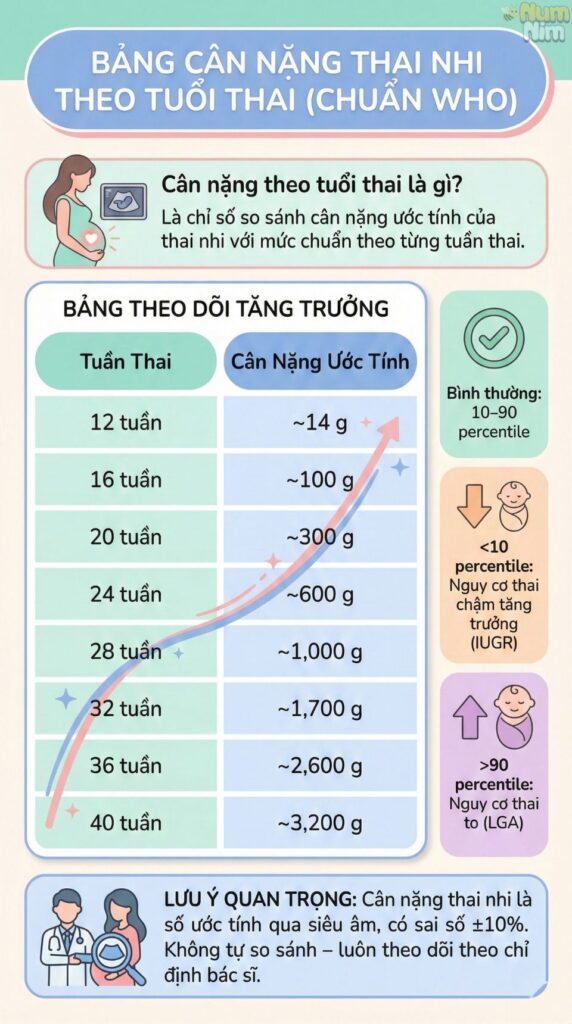 Cân nặng theo tuổi thai