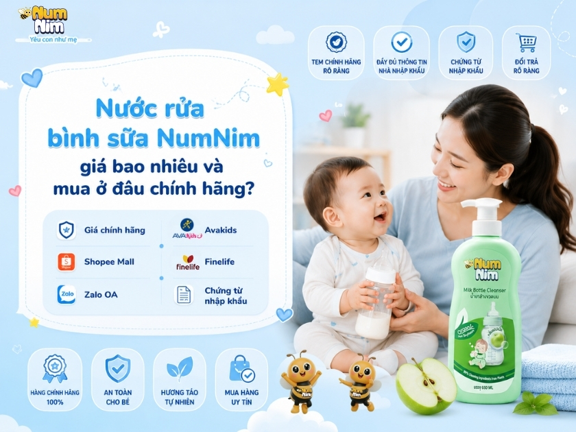 Nước rửa bình sữa NumNim giá bao nhiêu, mua ở đâu chính hãng