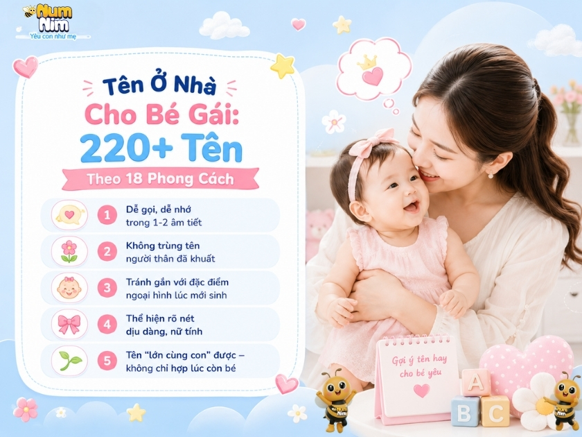 Tên ở nhà cho bé gái — thư viện hơn 220 tên theo 18 phong cách