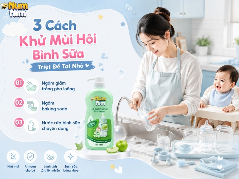 Bình sữa có mùi hôi nguyên nhân và cách khử sạch triệt để