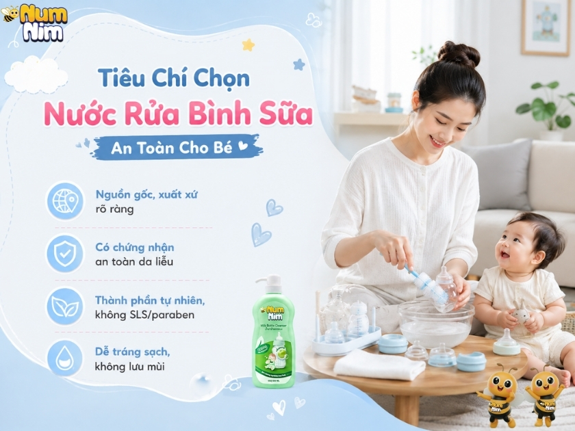 Có nên dùng nước rửa bình sữa hiểu đúng để không sợ hóa chất tồn dư