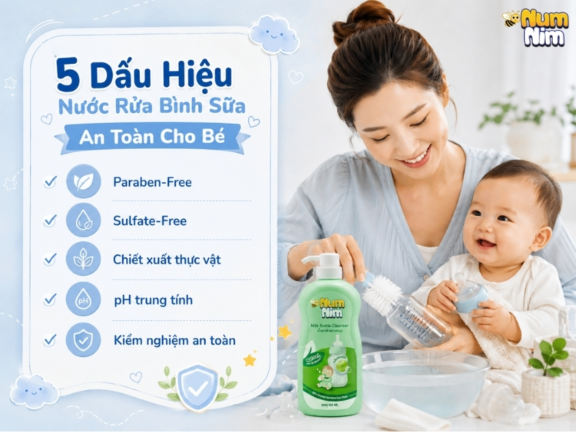 Nước rửa bình sữa có độc không, 99% từ thực vật an toàn cho bé