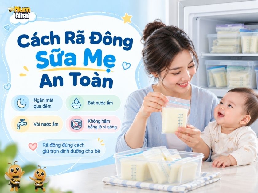 cách rã đông sữa mẹ, Nước Rửa Bình Sữa NumNim, sữa mẹ sau khi rã đông dùng được bao lâu, rửa bình sữa cho bé