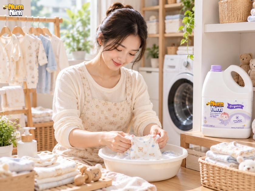 Có nên dùng nước xả vải cho trẻ sơ sinh không? Mẹ cần cân nhắc gì và cách giữ quần áo bé mềm, thơm nhẹ bằng giặt đúng liều, xả sạch, phơi thoáng.